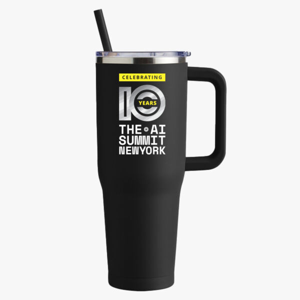 The AI Summit Stainless Steel Travel Mug w/ I ♥ AI on back Thumbnail